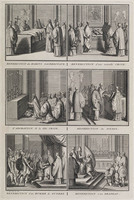 KG 11836
<br/>
Catholiques: BENEDICTION des HABITS SACERDOTAUX. (...) BENEDICTION d'un DRAPEAU.
<br/>
<em>Picart, Bernard (1673-1733)</em>